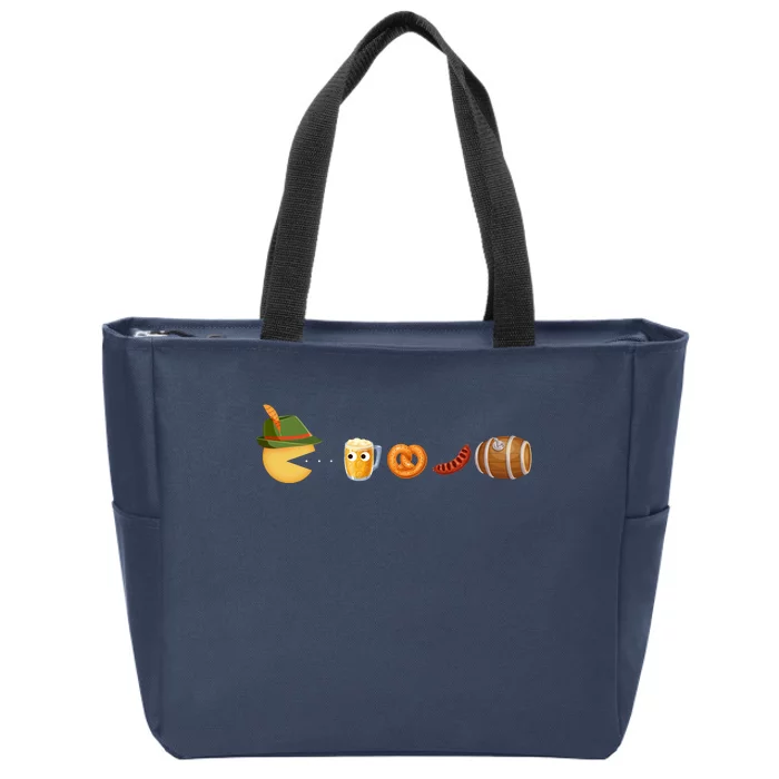 Funny Oktoberfest Pac Man Game Zip Tote Bag