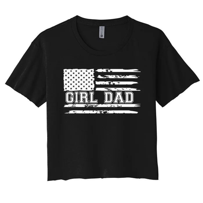 Father of Proud New Dad Fathers Day Gift Women's Crop Top Tee