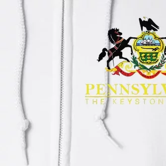 Flag Of Pennsylvania The Keystone State Philadelphia Full Zip Hoodie