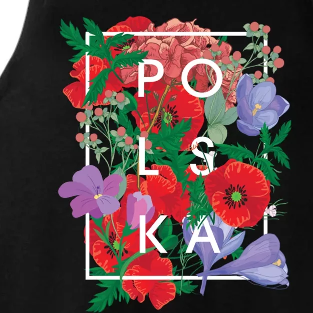 Flowers Of Poland Word Art Gift Polska Polish Pride Cool Gift Ladies Tri-Blend Wicking Tank