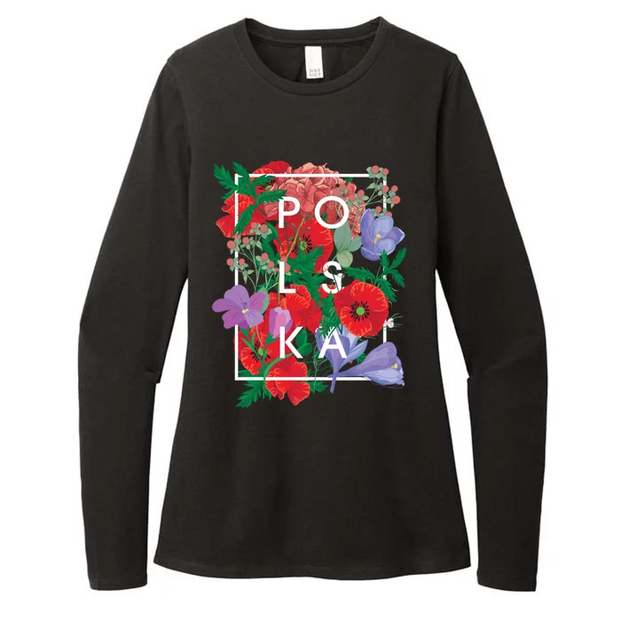 Flowers Of Poland Word Art Gift Polska Polish Pride Cool Gift Womens CVC Long Sleeve Shirt