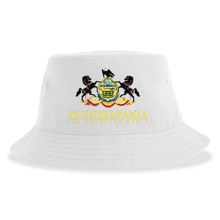 Flag Of Pennsylvania The Keystone State Philadelphia Sustainable Bucket Hat