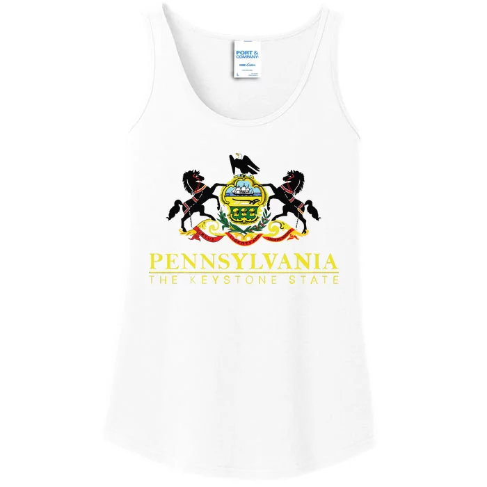 Flag Of Pennsylvania The Keystone State Philadelphia Ladies Essential Tank