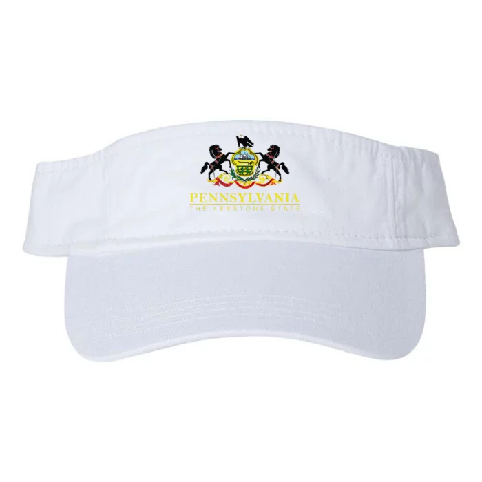 Flag Of Pennsylvania The Keystone State Philadelphia Valucap Bio-Washed Visor