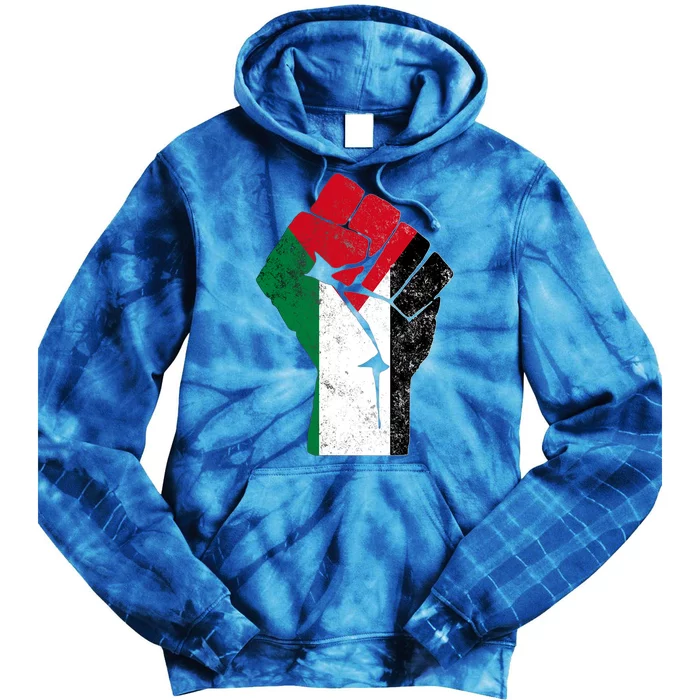 Fist Of Palestine Gift Free Palestine Meaningful Gift Tie Dye Hoodie