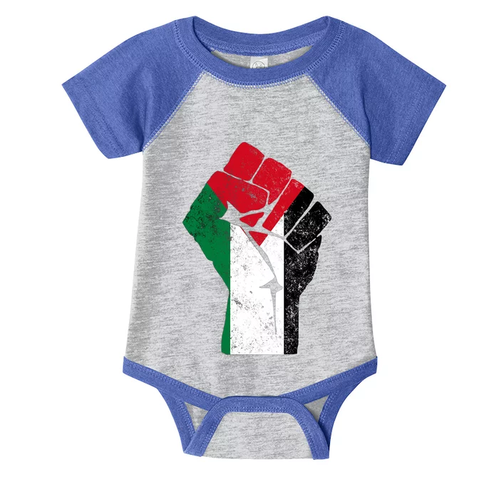 Fist Of Palestine Gift Free Palestine Meaningful Gift Infant Baby Jersey Bodysuit