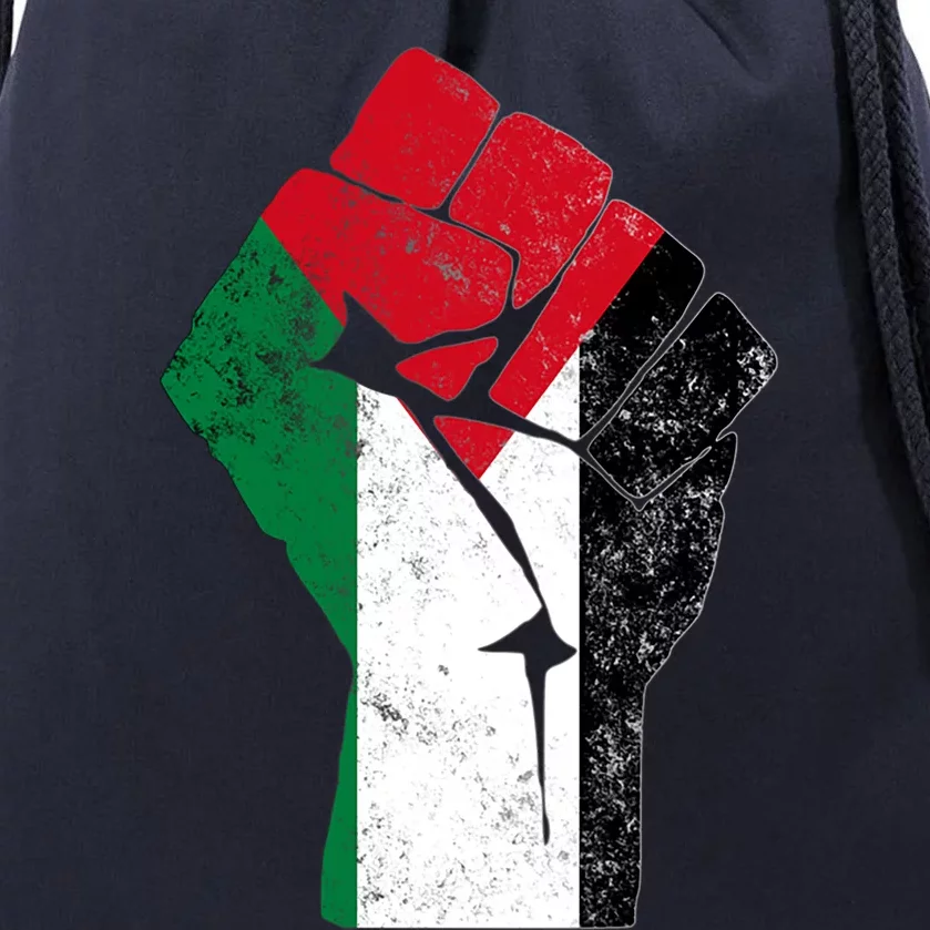 Fist Of Palestine Gift Free Palestine Meaningful Gift Drawstring Bag