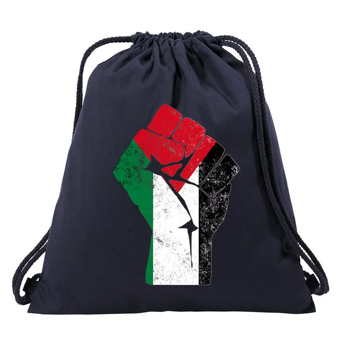 Fist Of Palestine Gift Free Palestine Meaningful Gift Drawstring Bag