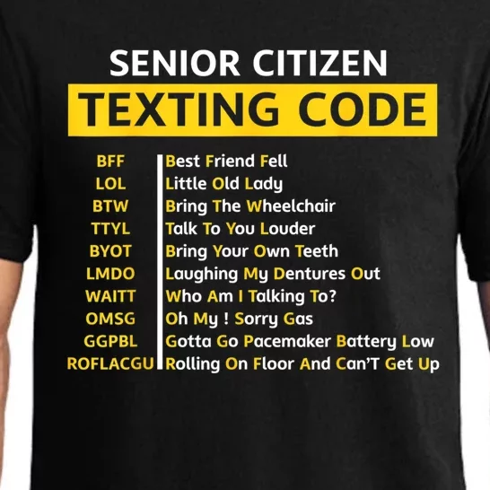 Funny Old People Senior Citizen Texting Code Gift Pajama Set