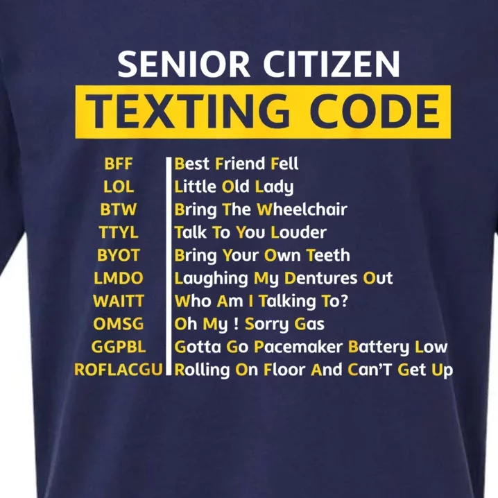 Funny Old People Senior Citizen Texting Code Gift Sueded Cloud Jersey T-Shirt