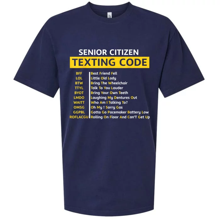 Funny Old People Senior Citizen Texting Code Gift Sueded Cloud Jersey T-Shirt