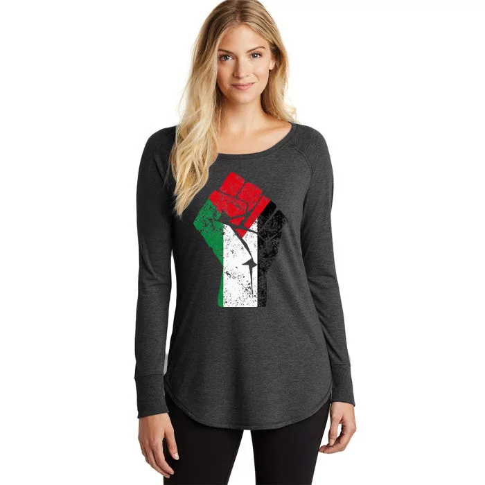 Fist of Palestine Free Palestine Women's Perfect Tri Tunic Long Sleeve Shirt