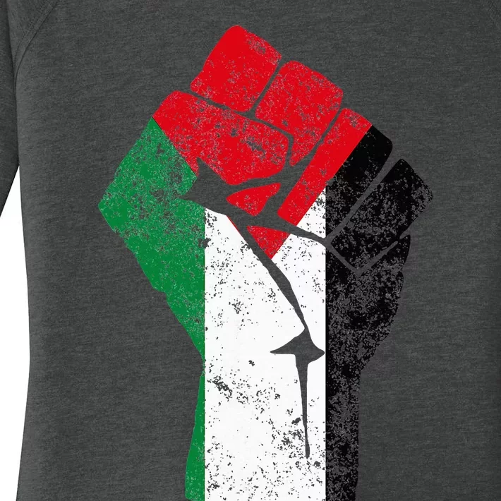 Fist of Palestine Free Palestine Women's Perfect Tri Tunic Long Sleeve Shirt