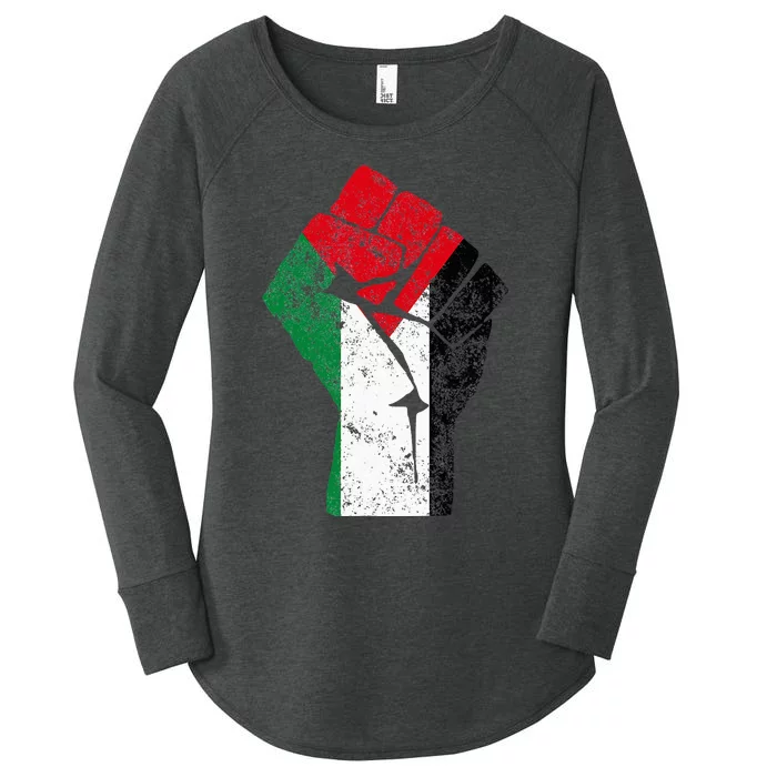 Fist of Palestine Free Palestine Women's Perfect Tri Tunic Long Sleeve Shirt