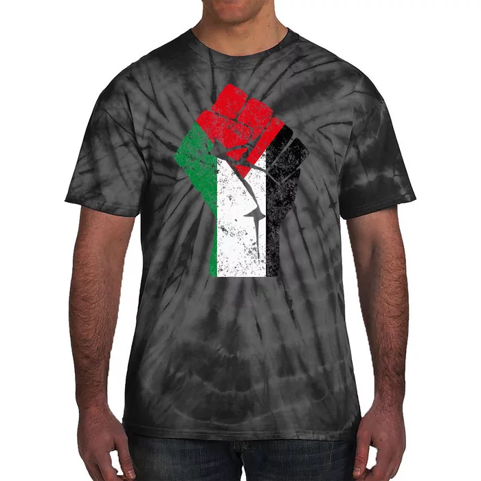 Fist of Palestine Free Palestine Tie-Dye T-Shirt