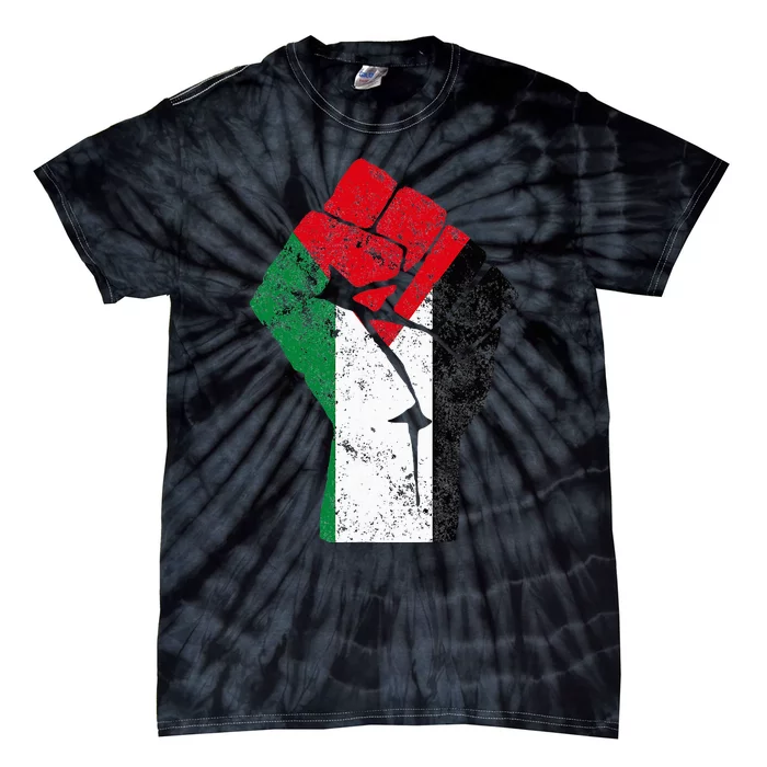 Fist of Palestine Free Palestine Tie-Dye T-Shirt