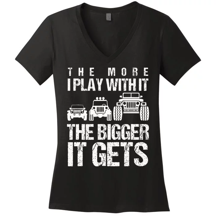 Funny Offroading Puns Offroad Vehicle Car Collector Women's V-Neck T-Shirt