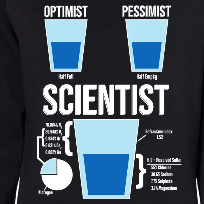 Funny Optimist Pessimist Scientist Womens California Wash Sweatshirt