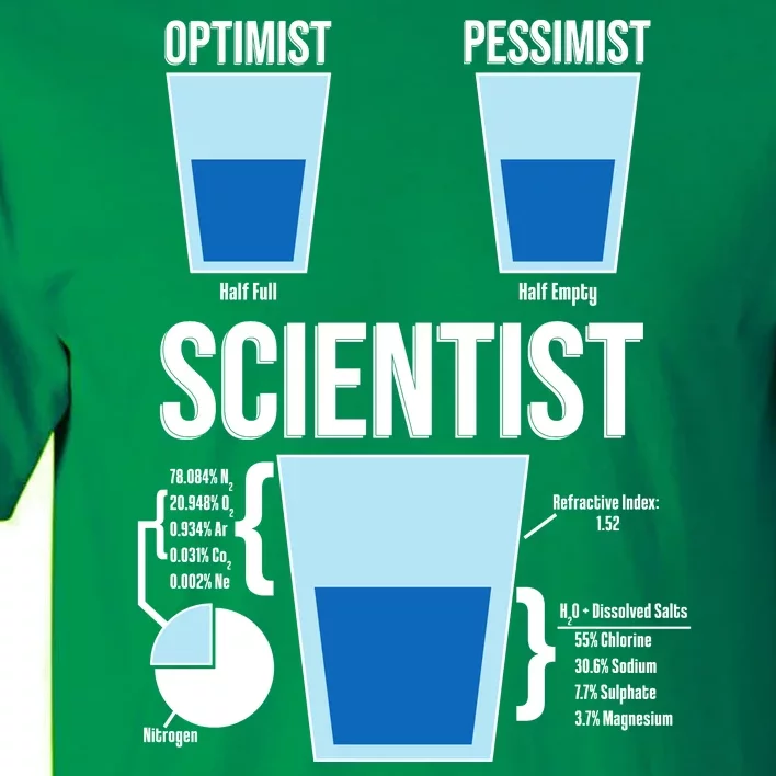 Funny Optimist Pessimist Scientist Tall T-Shirt