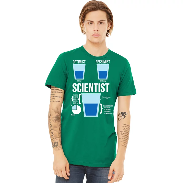 Funny Optimist Pessimist Scientist Premium T-Shirt