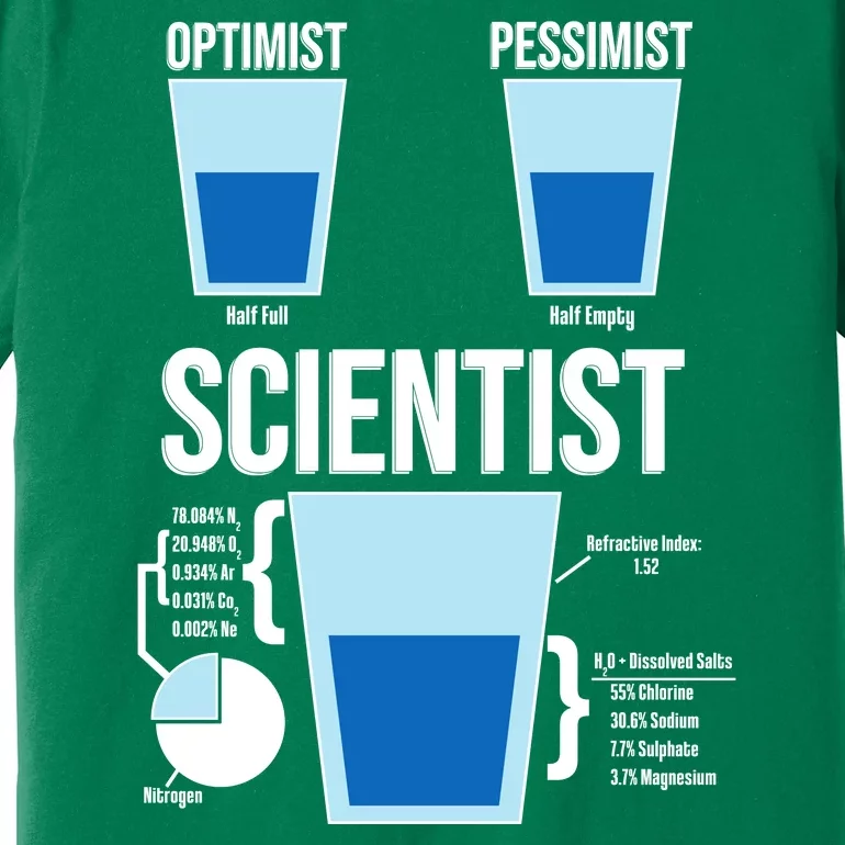 Funny Optimist Pessimist Scientist Premium T-Shirt