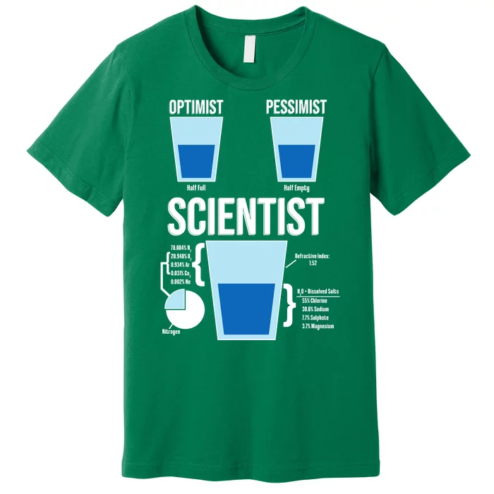 Funny Optimist Pessimist Scientist Premium T-Shirt