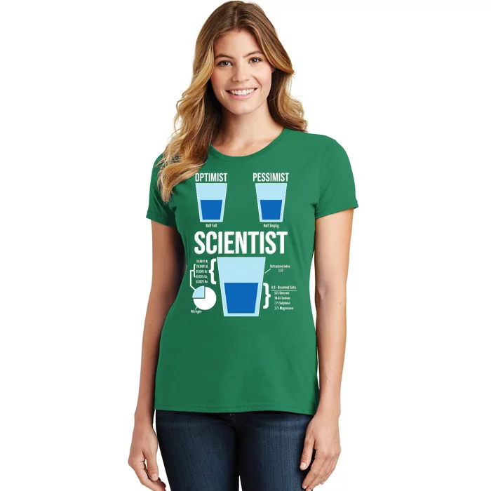 Funny Optimist Pessimist Scientist Women's T-Shirt