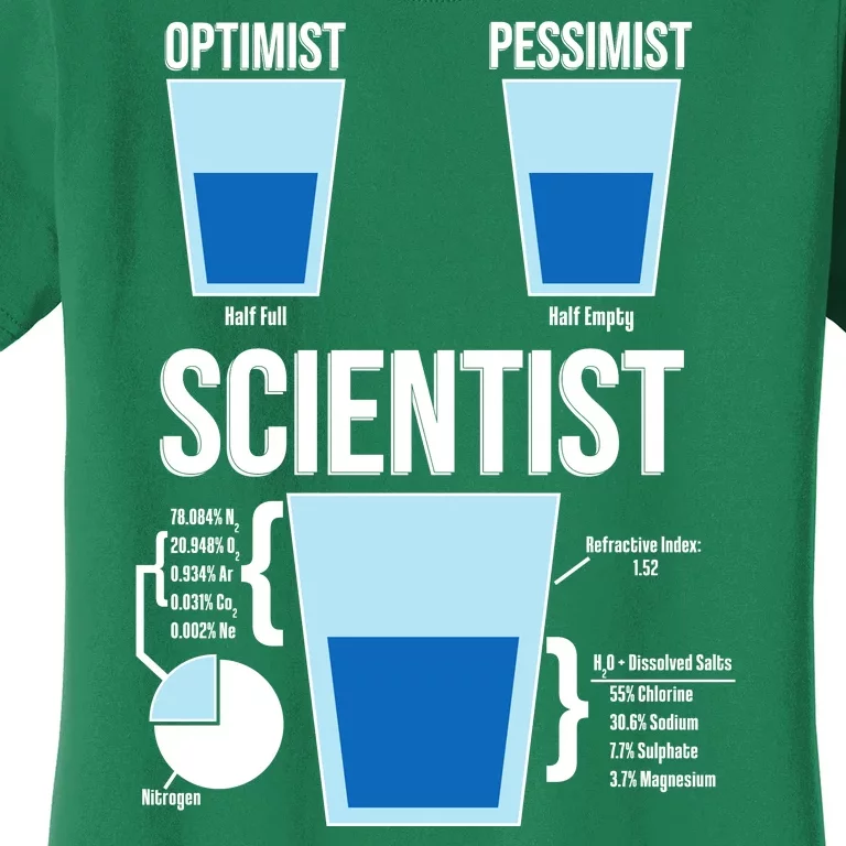 Funny Optimist Pessimist Scientist Women's T-Shirt