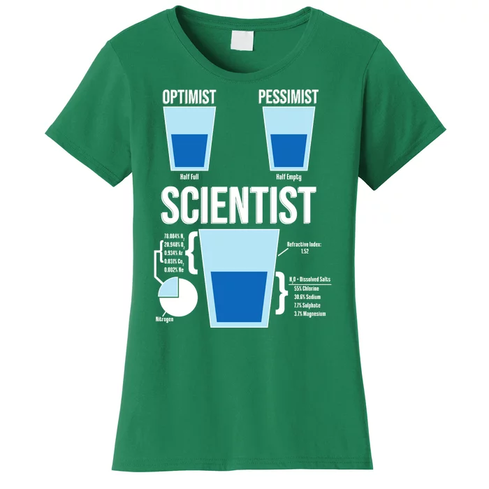 Funny Optimist Pessimist Scientist Women's T-Shirt