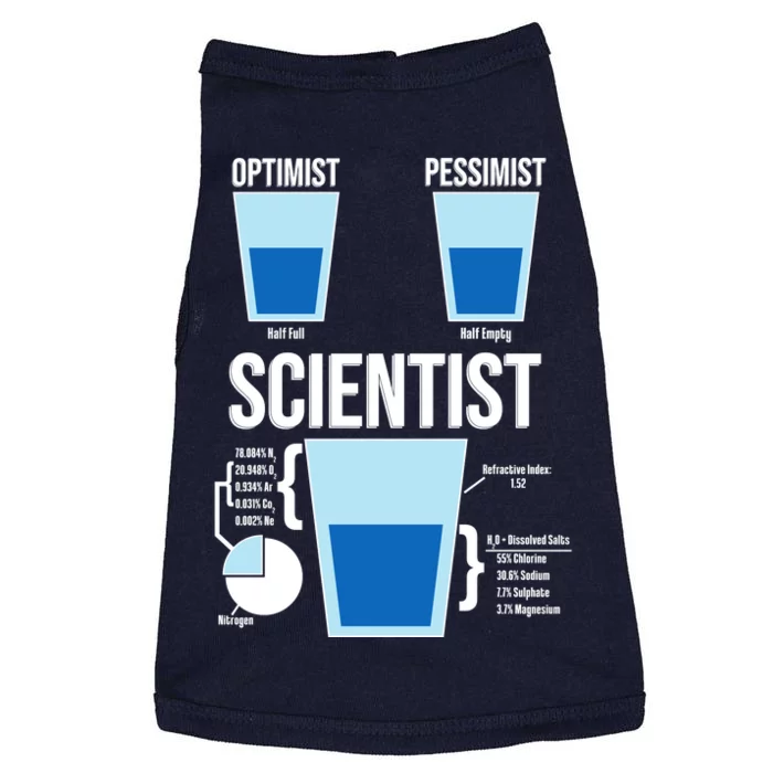 Funny Optimist Pessimist Scientist Doggie Tank