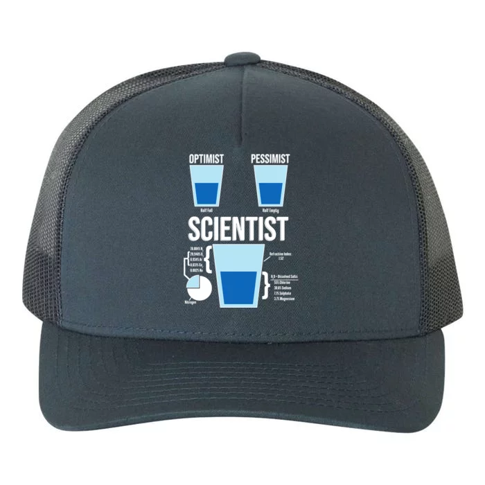 Funny Optimist Pessimist Scientist Yupoong Adult 5-Panel Trucker Hat