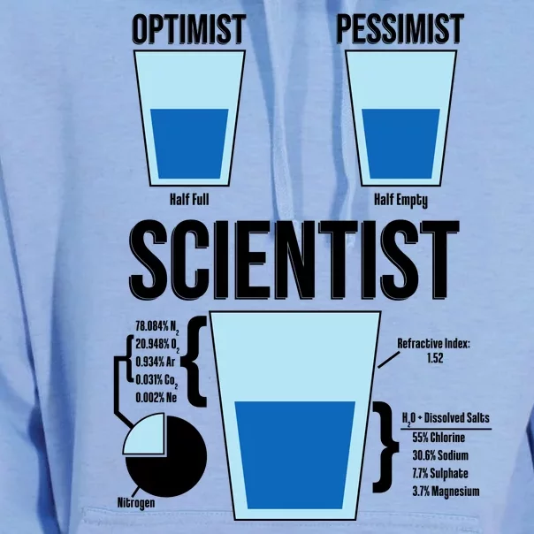 Funny Optimist Pessimist Scientist Unisex Surf Hoodie