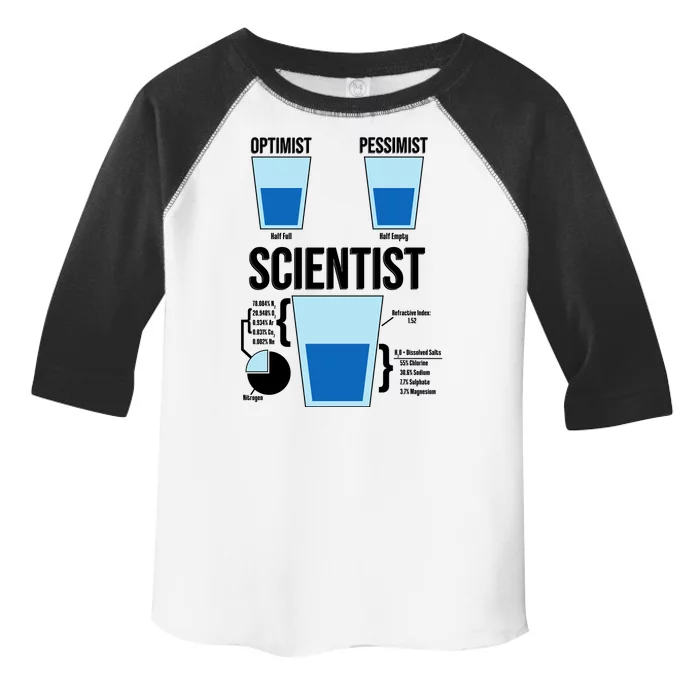 Funny Optimist Pessimist Scientist Toddler Fine Jersey T-Shirt