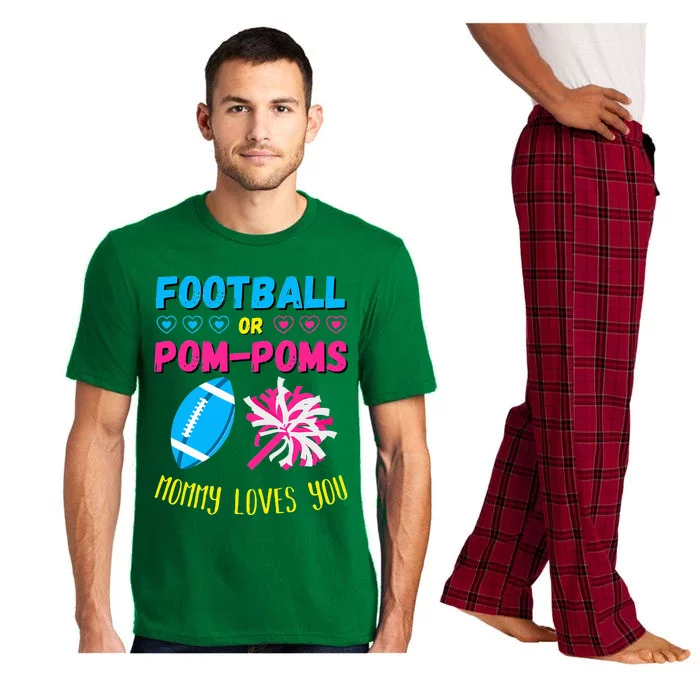 Football Or Pom Poms Gender Reveal Mommy Loves You Pajama Set