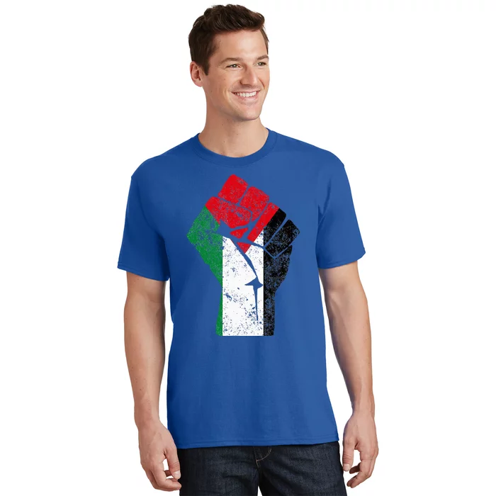 Fist Of Palestine Free Palestine Flag T-Shirt