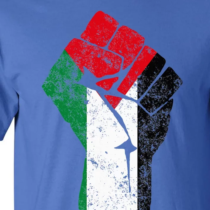 Fist Of Palestine Free Palestine Flag Tall T-Shirt