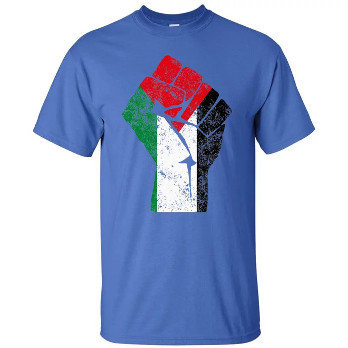 Fist Of Palestine Free Palestine Flag Tall T-Shirt