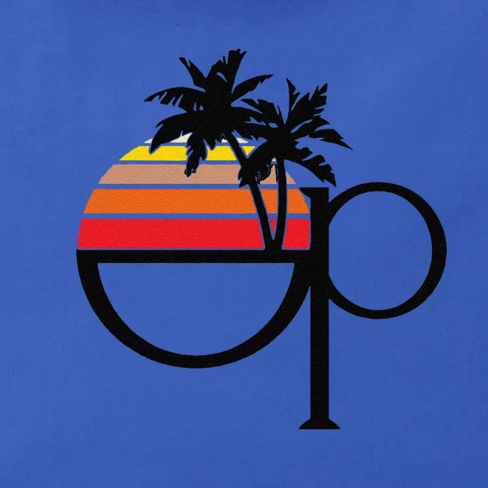 Funny Ocean Pacific 80s Retro Sunset Gift Zip Tote Bag