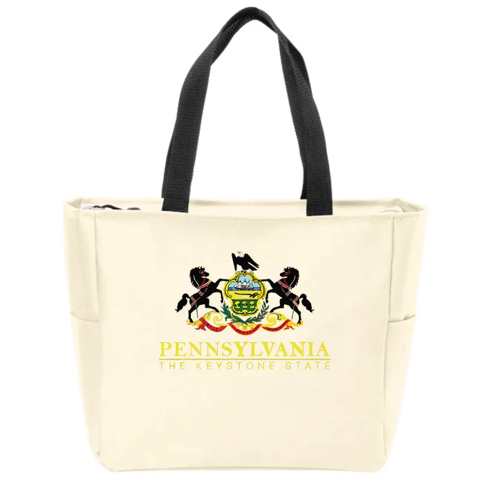 Flag Of Pennsylvania The Keystone State Philadelphia Zip Tote Bag