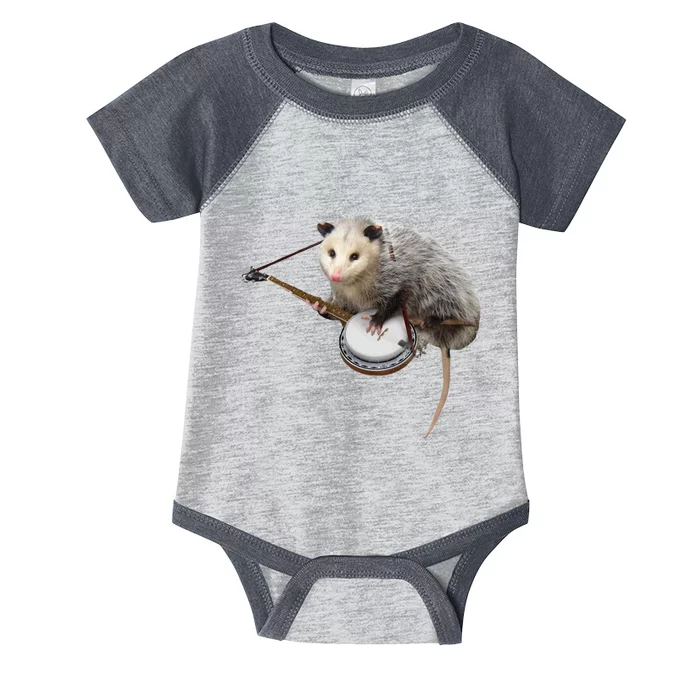 Funny Opossum Playing Banjo Infant Baby Jersey Bodysuit