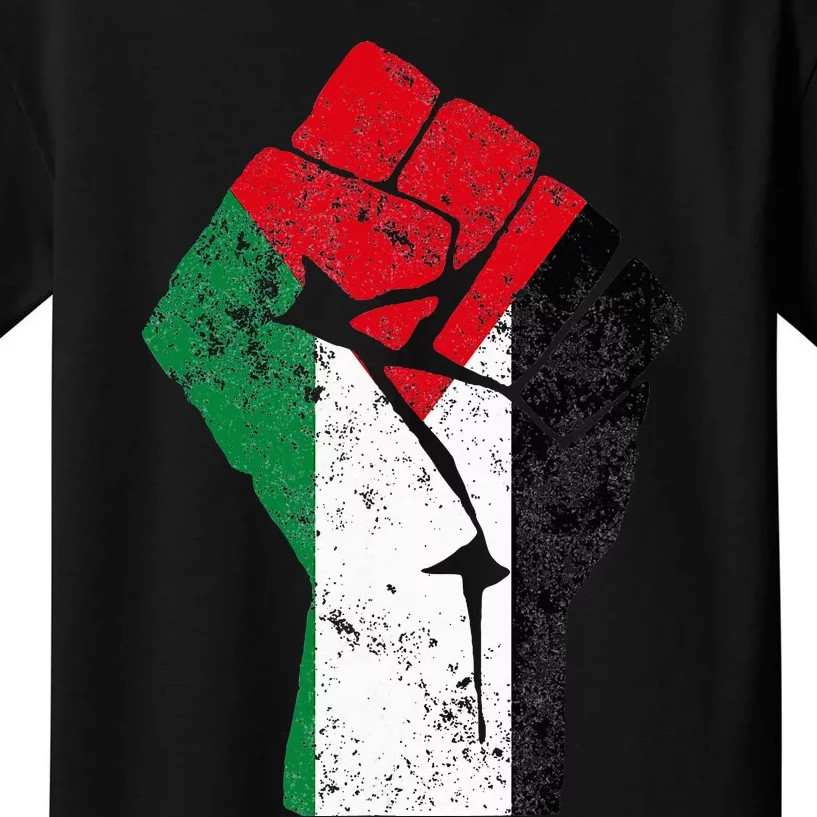 Fist of Palestine Free Palestine Kids T-Shirt