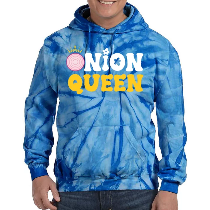 Funny Onion Queen Mom Fruit Vegetable Mother's Day Gardener Cool Gift Tie Dye Hoodie