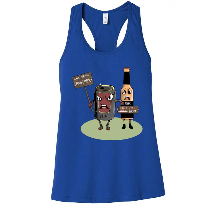 Funny Oktoberfest Quote Gift More Beer Save Water Gift Women's Racerback Tank