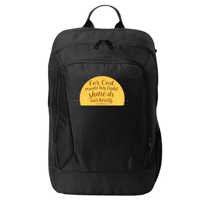 For God Made His Light Shine In Our Hearts 2 Corinthians 4:6 City Backpack