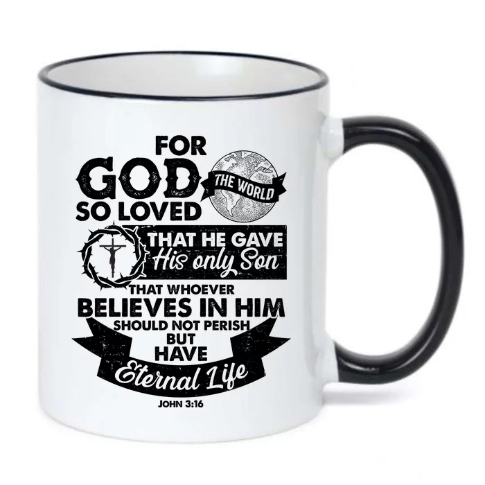 For God So Loved the World John 3:16 Black Color Changing Mug