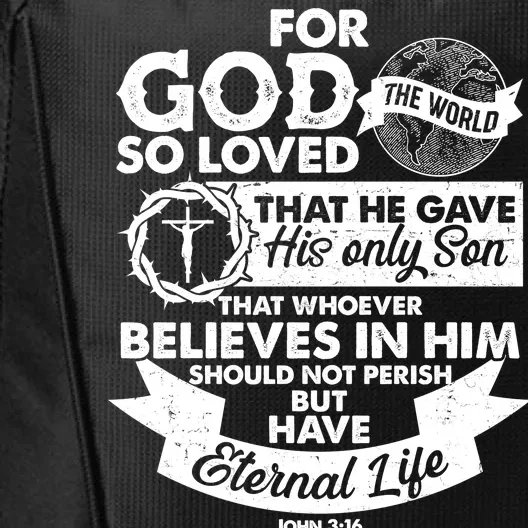 For God So Loved the World John 3:16 City Backpack