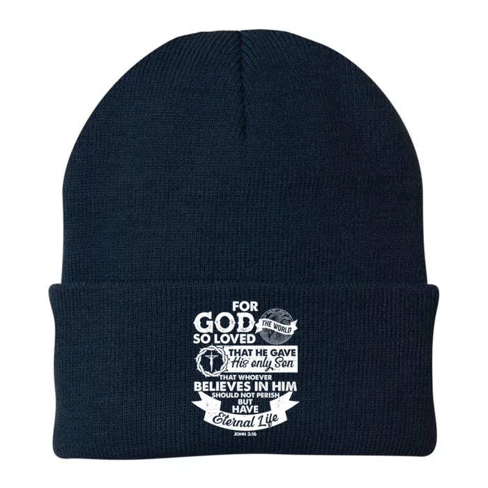 For God So Loved the World John 3:16 Knit Cap Winter Beanie