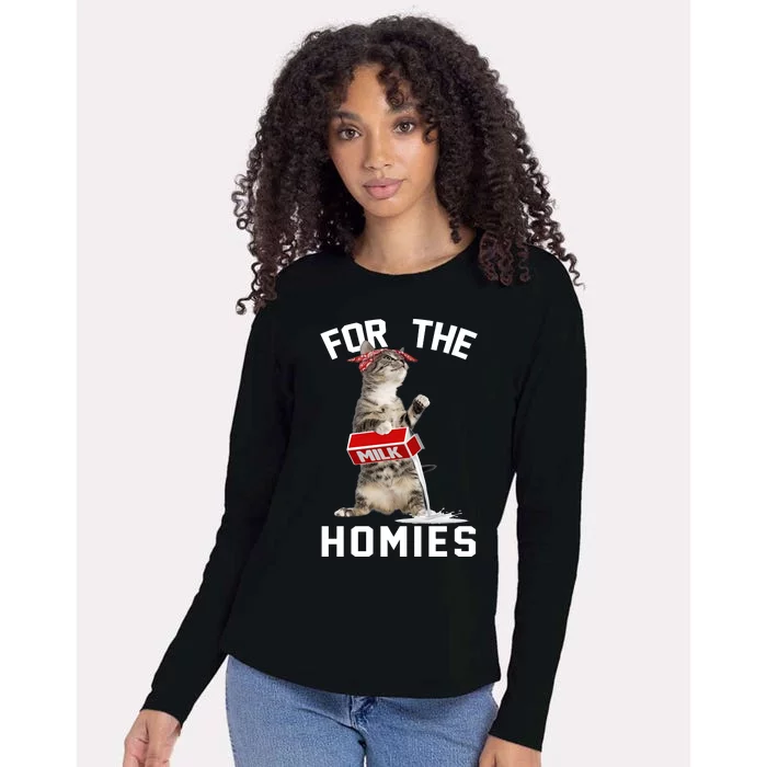 For The Homies Gangsta Cat Womens Cotton Relaxed Long Sleeve T-Shirt