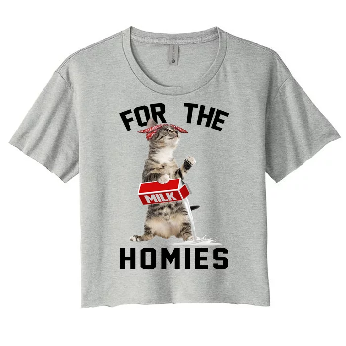 For The Homies Gangsta Cat Women's Crop Top Tee