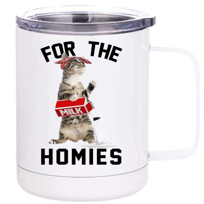 For The Homies Gangsta Cat Front & Back 12oz Stainless Steel Tumbler Cup